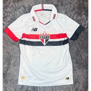 New Balance SPFC Sao Paulo Soccer Jersey White Red Black Kids 10/YM